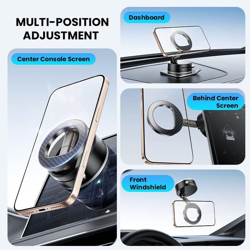 kiimiles Metal Phone Stand for Desk, Universal Phone Holder with 360 Rotating Arm Foldable Retractable Stand Compatible with Magnetic and Android Phones, Office Accessories (A7) - Image 3